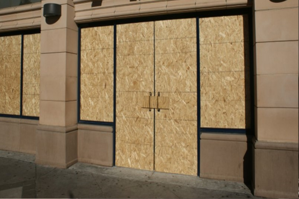 Boarding Up in St Paul's, Fleet Street, EC4